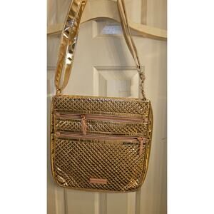 VERA BRADLEY Triple Zip Hipster Crossbody - Metallic Rose Gold - NWOT